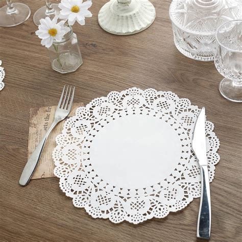 100 Pack 10 Paper Doilies Lace Doilies Round Paper Placemats White