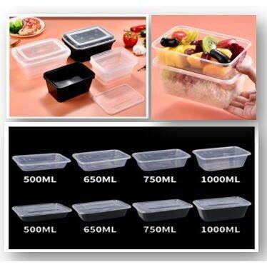 10Pcs Rectangle Clear Plastic Microwaveable Containers Lazada Ph