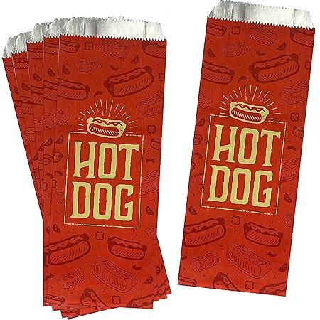 Amazon Com Printed Foil Hot Dog Bags 75 Pack Silver Red By Outside