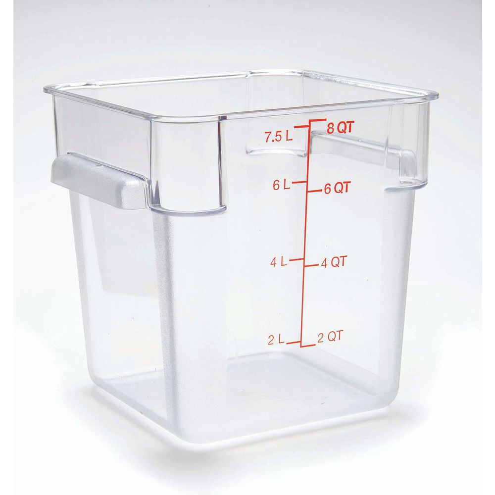 Carlisle 6 Qt Clear Plastic Square Container 8 3 4 L X 8 3 4 W X 7 1 3 D