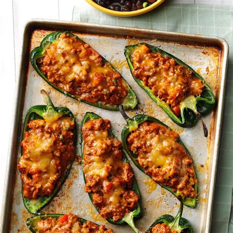 Chili Stuffed Poblano Peppers