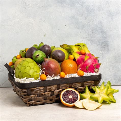 Deluxe Exotic And Tropical Fruit Basket Melissas Produce