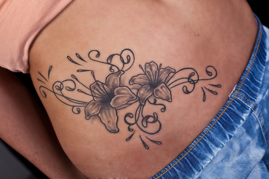 Female Hip And Side Tattoos