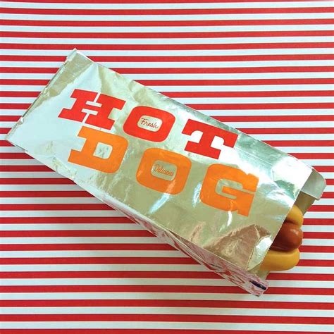 Foil Hot Dog Bags 25 Retro Insulated Bag 3 5 X 1 5 X 8 5 Etsy Australia