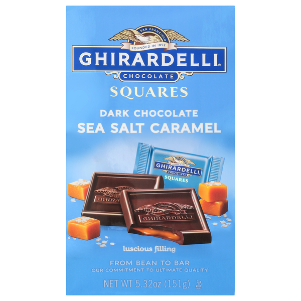 Ghirardelli Dark Sea Salt Square Caramel Chocolate Sea Salt Chocolate