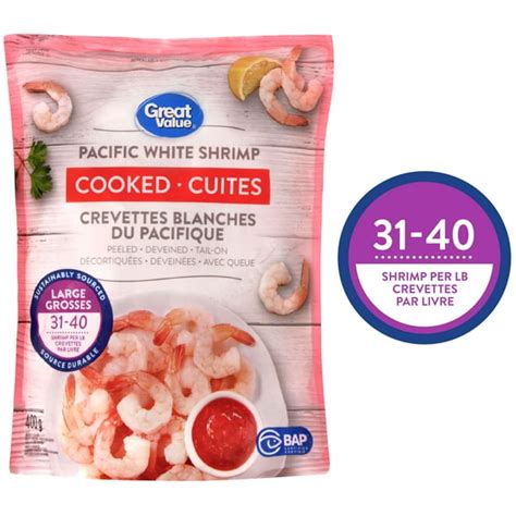 Great Value Cooked Pacific White Shrimp Walmart Canada