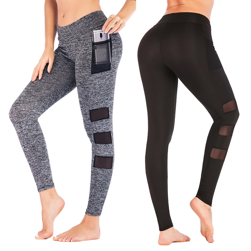 High Waist Leggings For Women Running Bare Pocket Workout Tights