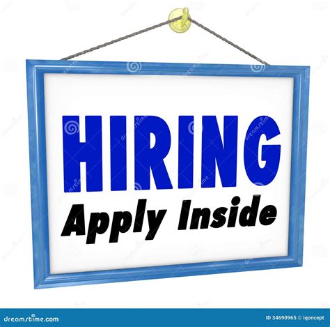 Hiring Window Sign Apply Within Employment Interview Job Stock Illustration Illustration Of