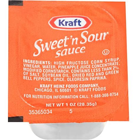 Kraft Sweet Sour Sauce Single Serve Packet 1 Oz Packets Pack Of 100