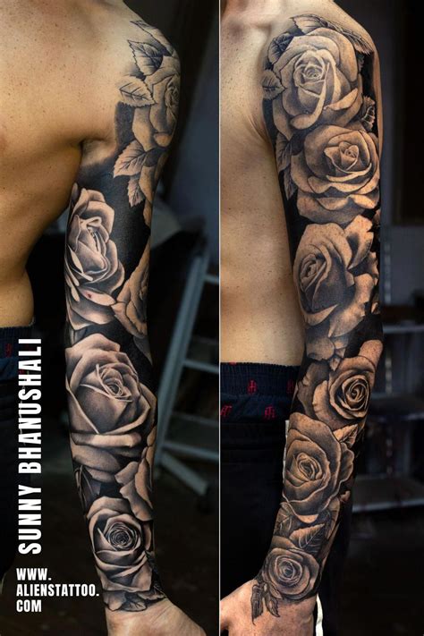 Med Tech Rose Tattoos For Men Tattoos Rose Tattoo Sleeve