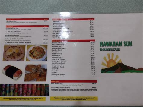 Menu At Hawaiian Sun Bbq Everett