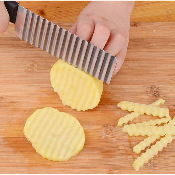 New Stainless Steel Potato Chip Slicer Dough Vegetable Fruit Crinkle