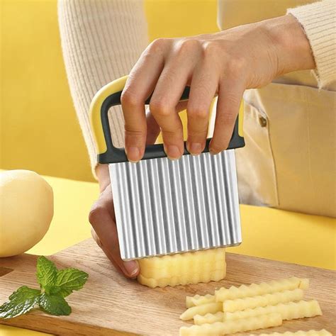 New Stainless Steel Potato Dough Waves Crinkle Cutter Potato Chips