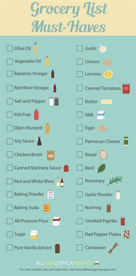 Pantry Essentials Your Grocery List Must Haves Allfreecopycatrecipes Com