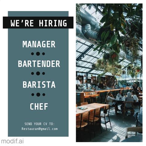 Restaurant Job Vacancy Template Design Mediamodifier