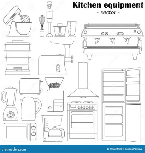 Set Of 14 Elements The Kitchen Equipment Vector Image