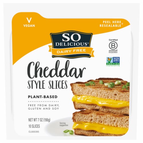 So Delicous Plant Based Dairy Free Cheddar Style Sliced Cheese 10