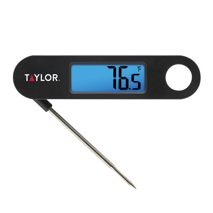 Taylor Digital Folding Probe Meat Thermometer With Blue Backlight