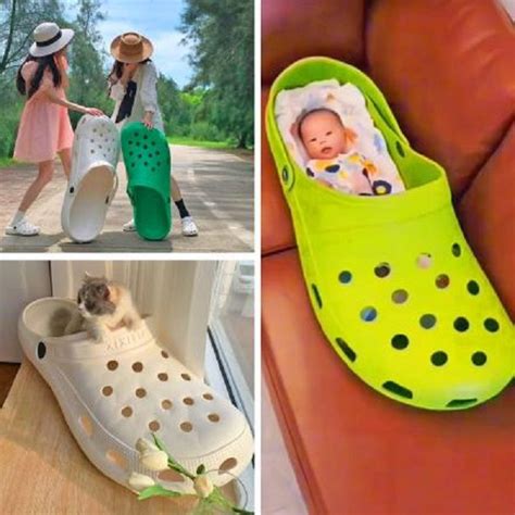 These Giant Croc Shoes Can Function As A Baby Bassinet Or Pet Bed