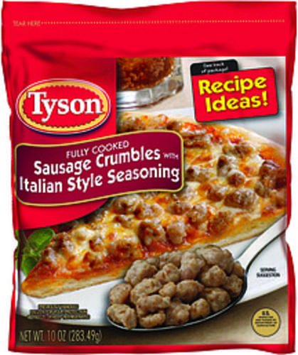 Tyson Fully Cooked W Italian Style Seasoning Sausage Crumbles 10 Oz Nutrition Information Innit