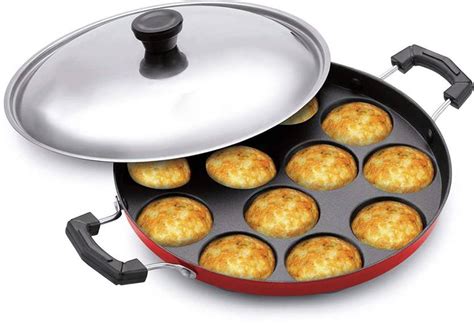 Uttapa Tawa Appam Patra Paniyaram Non Stick 4 Cavity Mini Uthapam Tawa With Handle Uttappa