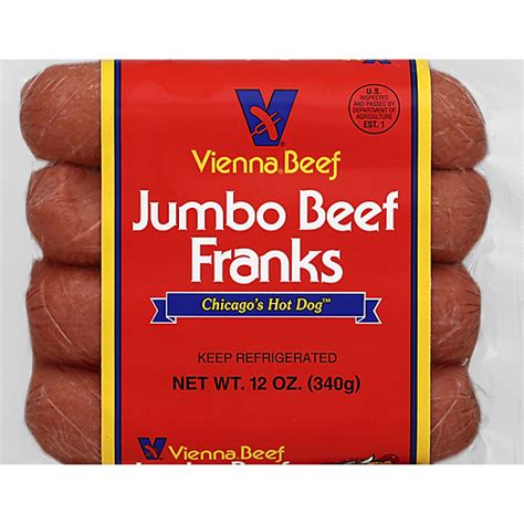 Vienna Beef Beef Franks Jumbo Hot Dogs Sullivan S Foods